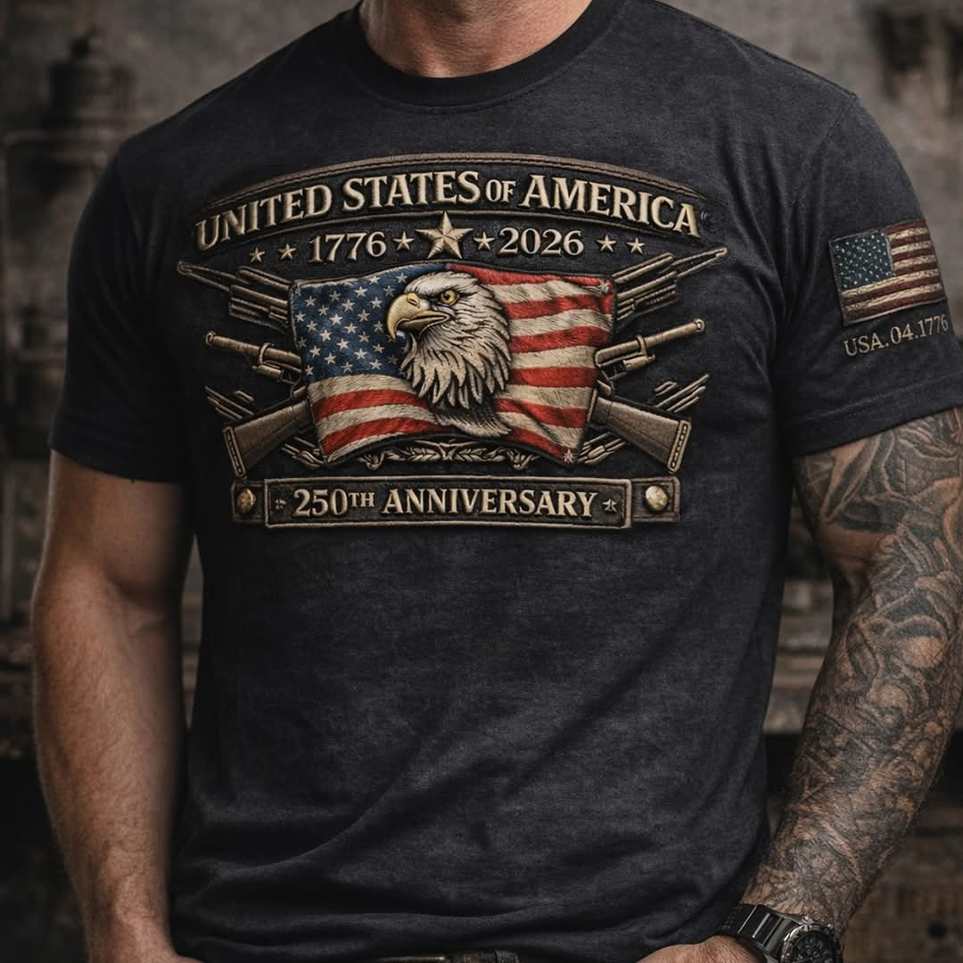 America 250th Anniversary T-Shirt Men's 4th Of July 1776 2026 Shirt Gifts For Patriots