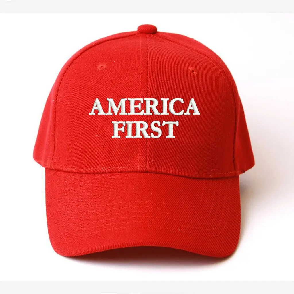 America First Hat Embroidered Red USA Patriotic Hat Gifts For Dad -WearandDecor