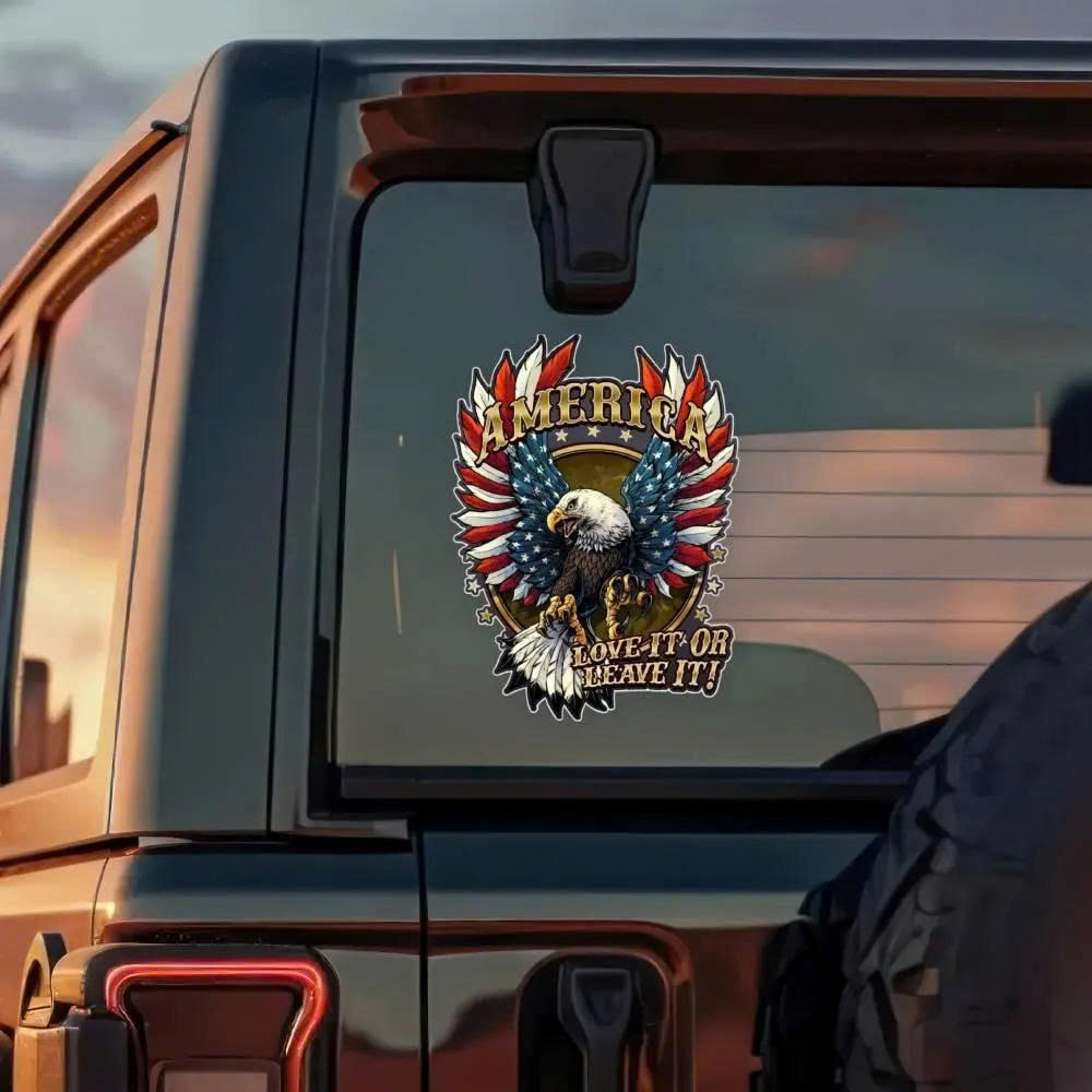America Love It Or Leave It Eagle American Flag Car Decal Sticker USA Pride 250th Anniversary Gift America Love It Or Leave It Eagle American Flag Car Decal Sticker USA Pride 250th Anniversary Gift - Image 1