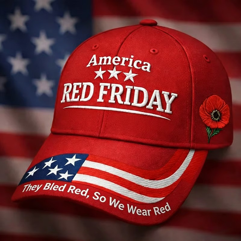 America Red Friday Hat They Bled Red So We Wear Red Cap Memorial Gifts For Veterans America Red Friday Hat They Bled Red So We Wear Red Cap Memorial Gifts For Veterans - Image 1