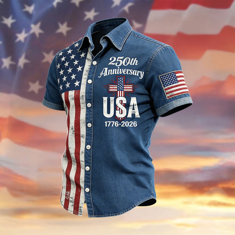 American 250th Anniversary 1776 2026 Hawaiian Shirt Independence Day 2026 Clothing Gift Idea