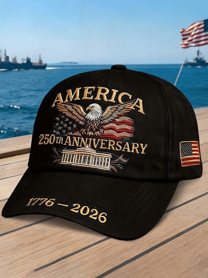 American 250th Anniversary Hat Bald Eagle US Flag Print Cap Patriotic Gift for Son