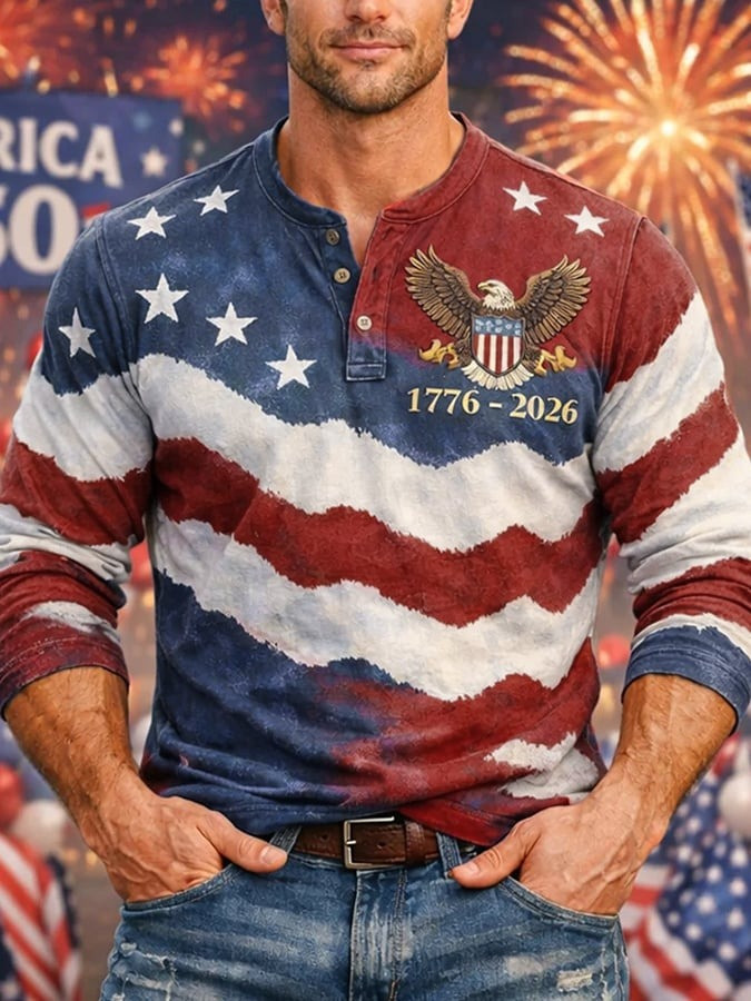 American 250th Anniversary Long Sleeve Shirt Patriotic Eagle 1776 2026 Clothing Gift For Him American 250th Anniversary Long Sleeve Shirt Patriotic Eagle 1776 2026 Clothing Gift For Him - Image 1