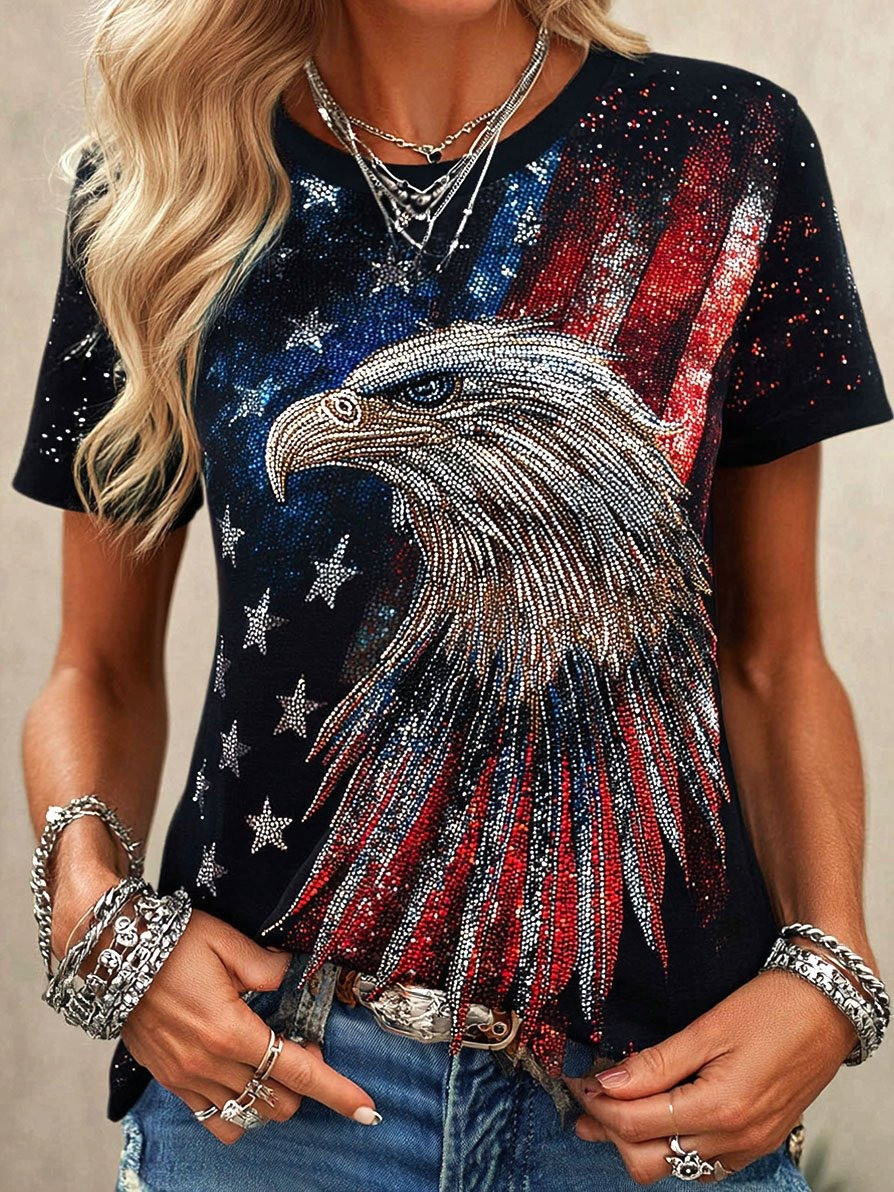American 250th Anniversary Shirt Eagle American Flag Print Tribute Gift for Mom