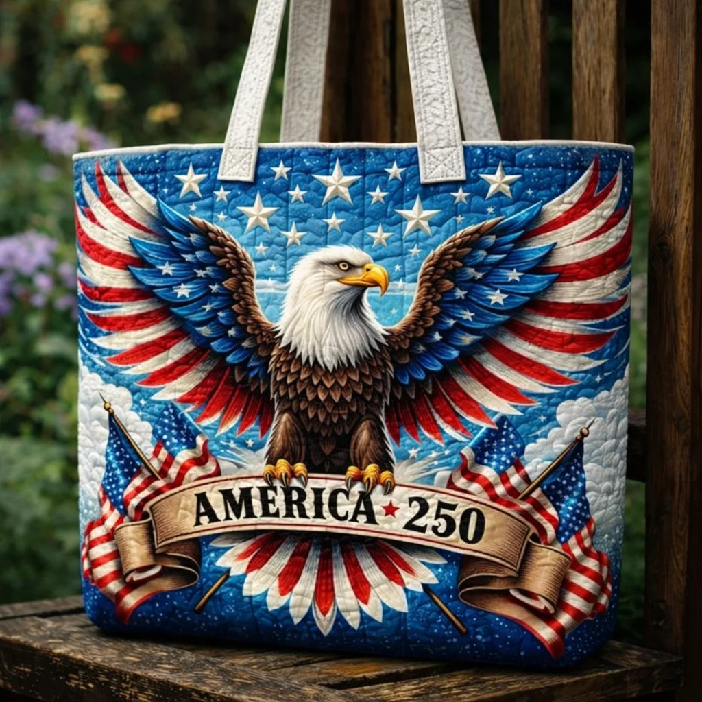 American 250th Anniversary Tote Bag Patriotic USA Flag Freedom Handbag 1776 2026 Gift For Men