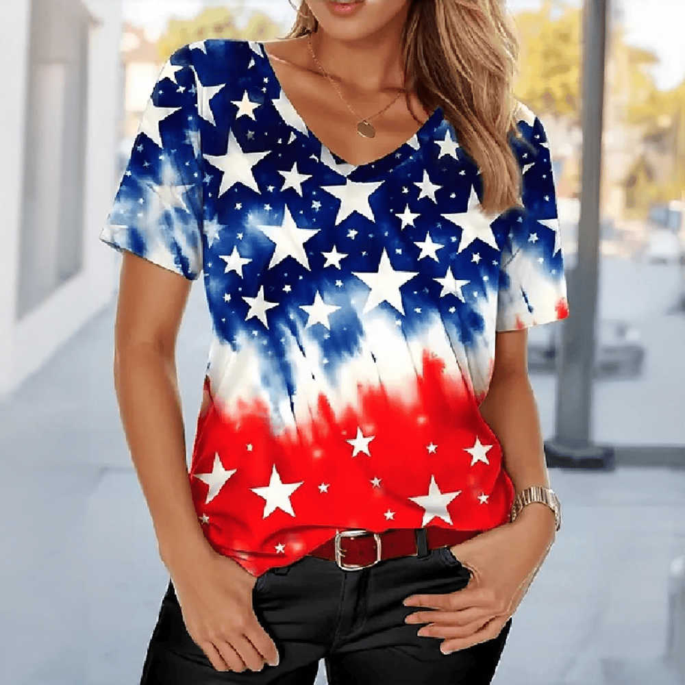 American 250th Anniversary V-Neck Shirt Patriotic Apparel 4th Of July Gift