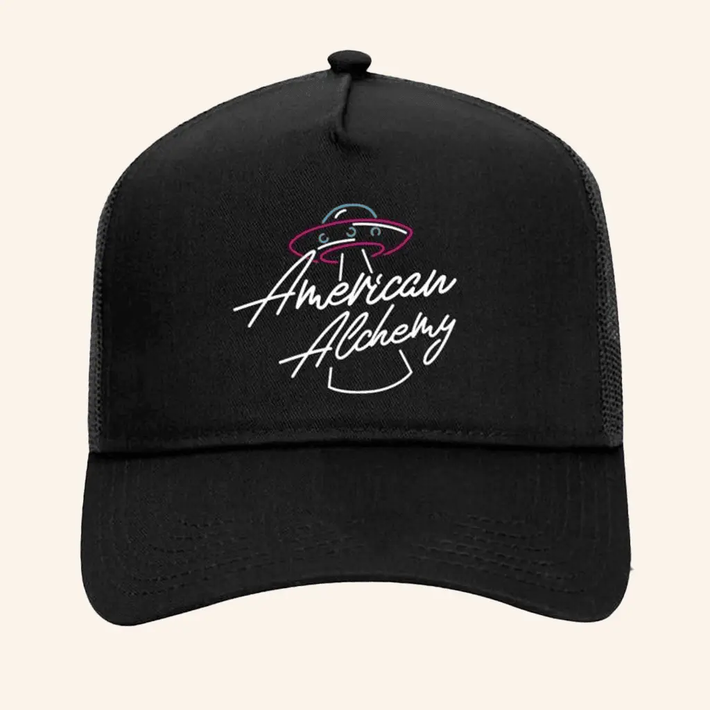 American Alchemy Merch American Alchemy Trucker Black Hat Gift Ideas For Dad -WearandDecor