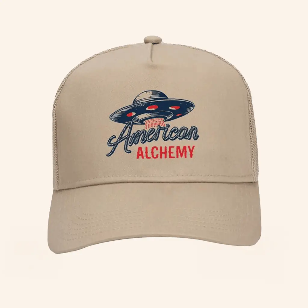 American Alchemy Merch UFO Trucker Hat Gifts For Dudes -WearandDecor