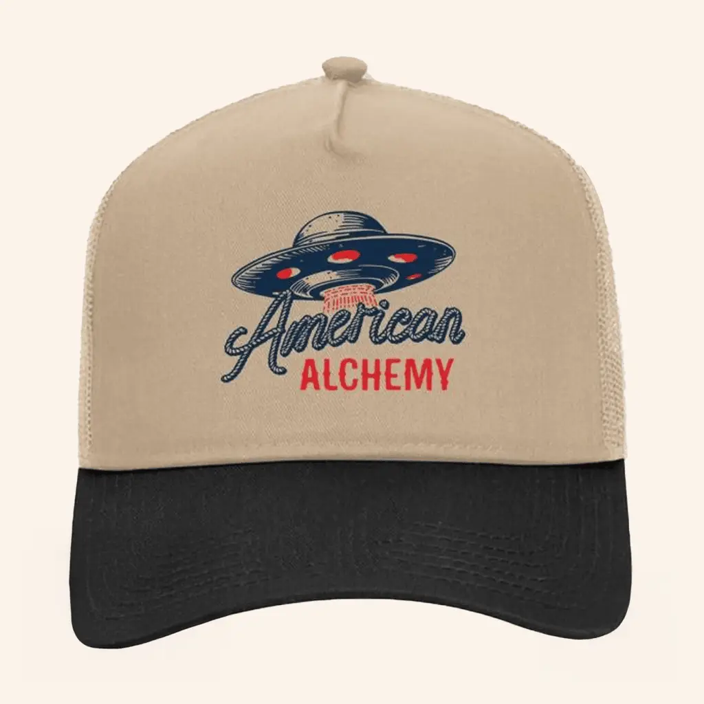 American Alchemy Merch UFO Trucker Hat Gifts For Husband -WearandDecor