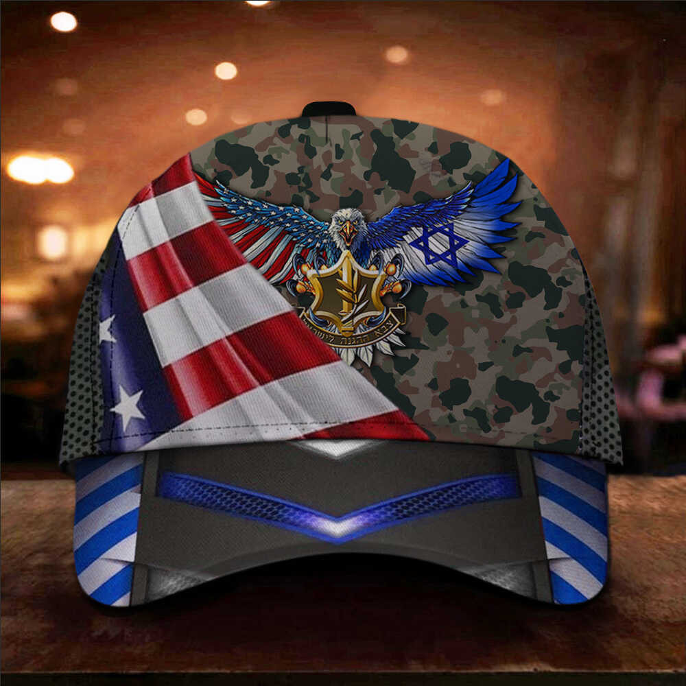 American And Israeli Flag Eagle Camo Hat Israeli Military Hat I Stand With Israel Merch