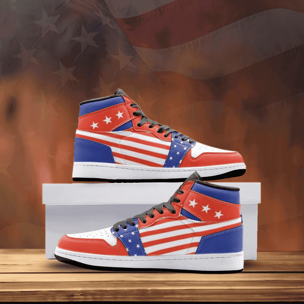 American Flag Patriotic Shoes USA Flag Sneakers Gifts For Patriots -WearandDecor