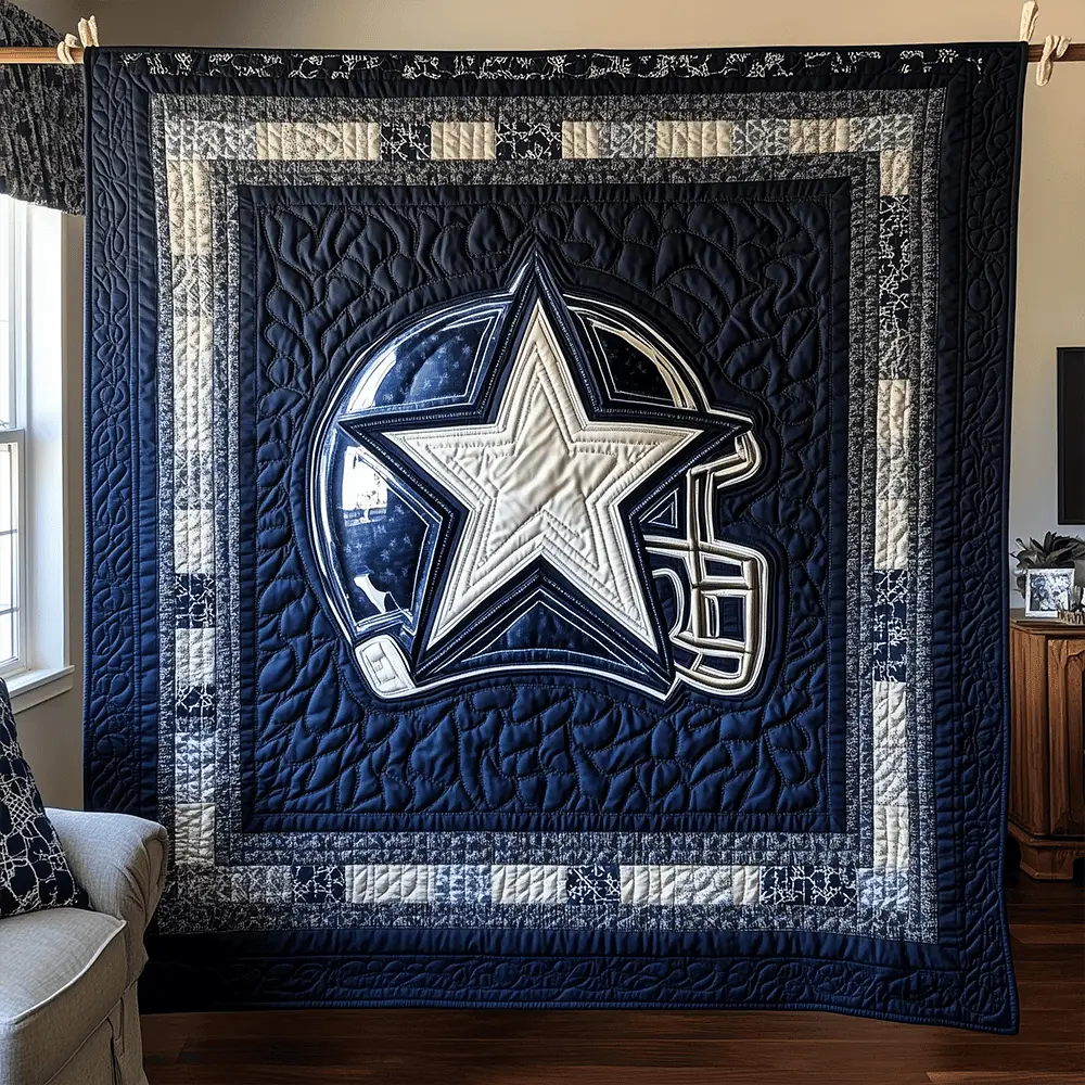 American Football Sport Logo Quilted Blanket Rugby Player Cap Gifts For Football Players