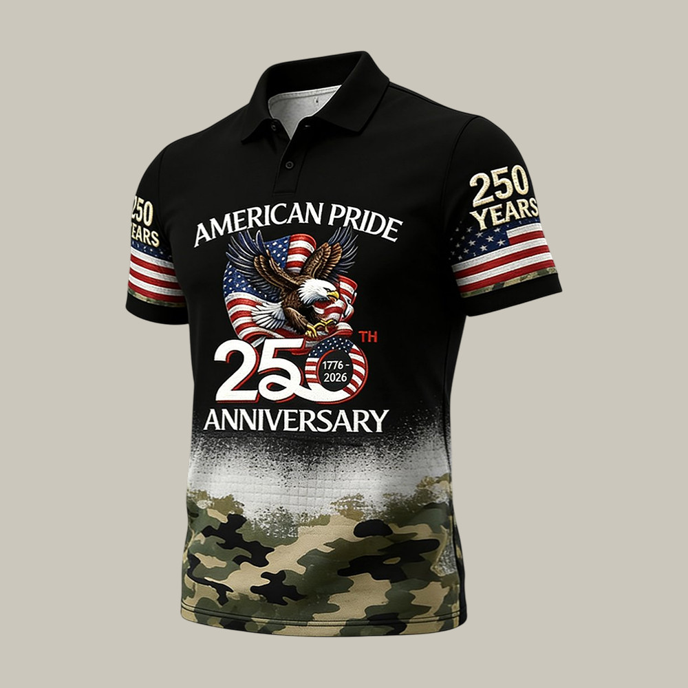 American Pride 250 Years 1776 2026 Polo Shirt American Eagle Shirt America's Birthday Presents American Pride 250 Years 1776 2026 Polo Shirt American Eagle Shirt America's Birthday Presents - Image 1