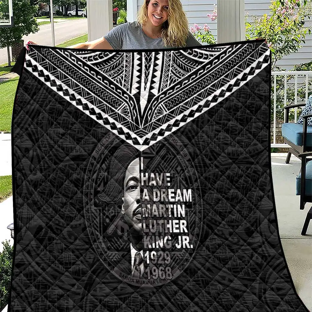 American Samoa MLK Day Quilted Blanket 1929 1968 I Have A Dream Bed Decor Gift For Brother