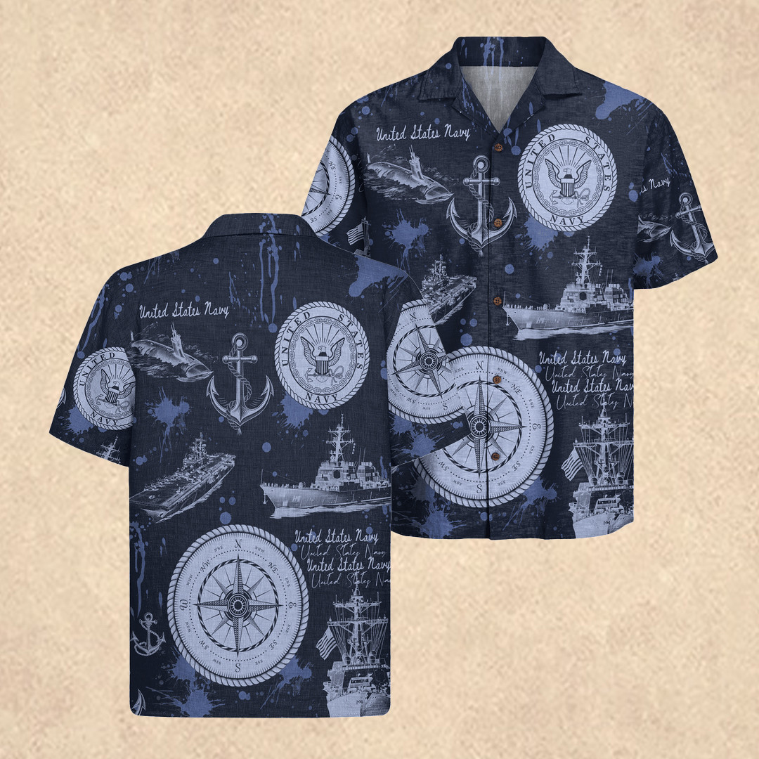 America's Navy Hawaiian Shirt 250th Anniversary Apparel Gift for US Navy Veterans America's Navy Hawaiian Shirt 250th Anniversary Apparel Gift for US Navy Veterans - Image 1