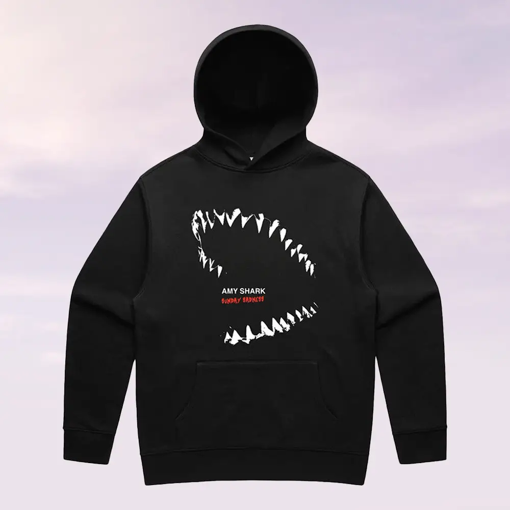 Amy Shark Merch Black Hoodie Shark Teeth Clothing Cool Gifts For Music Lovers
