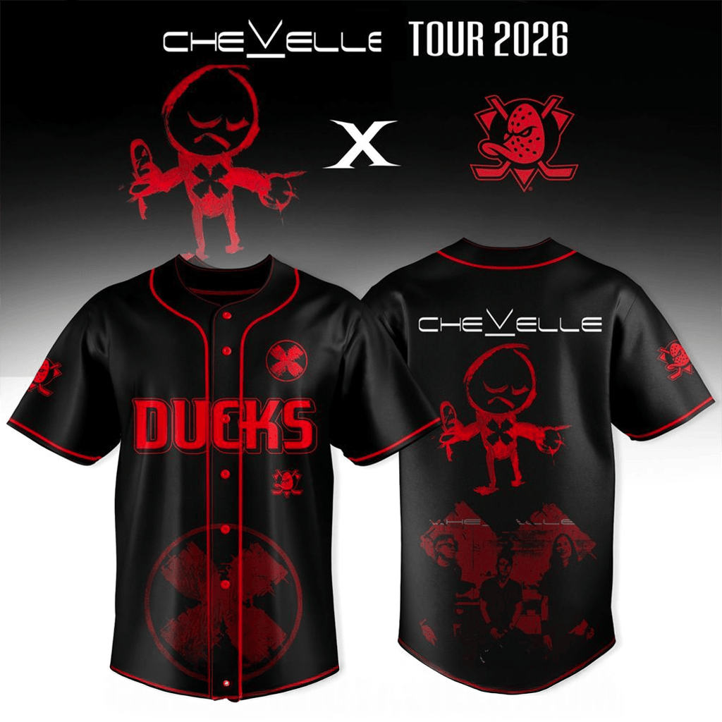 Anaheim Ducks X Chevelle Tour Bright As Blasphemy Jersey Presents For Hockey Lovers