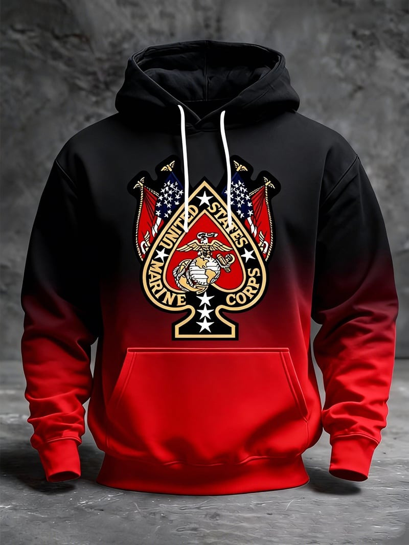 Anchor Navy Hoodie Red Black Ombré 250th Anniversary Pullover Gift For Sailors