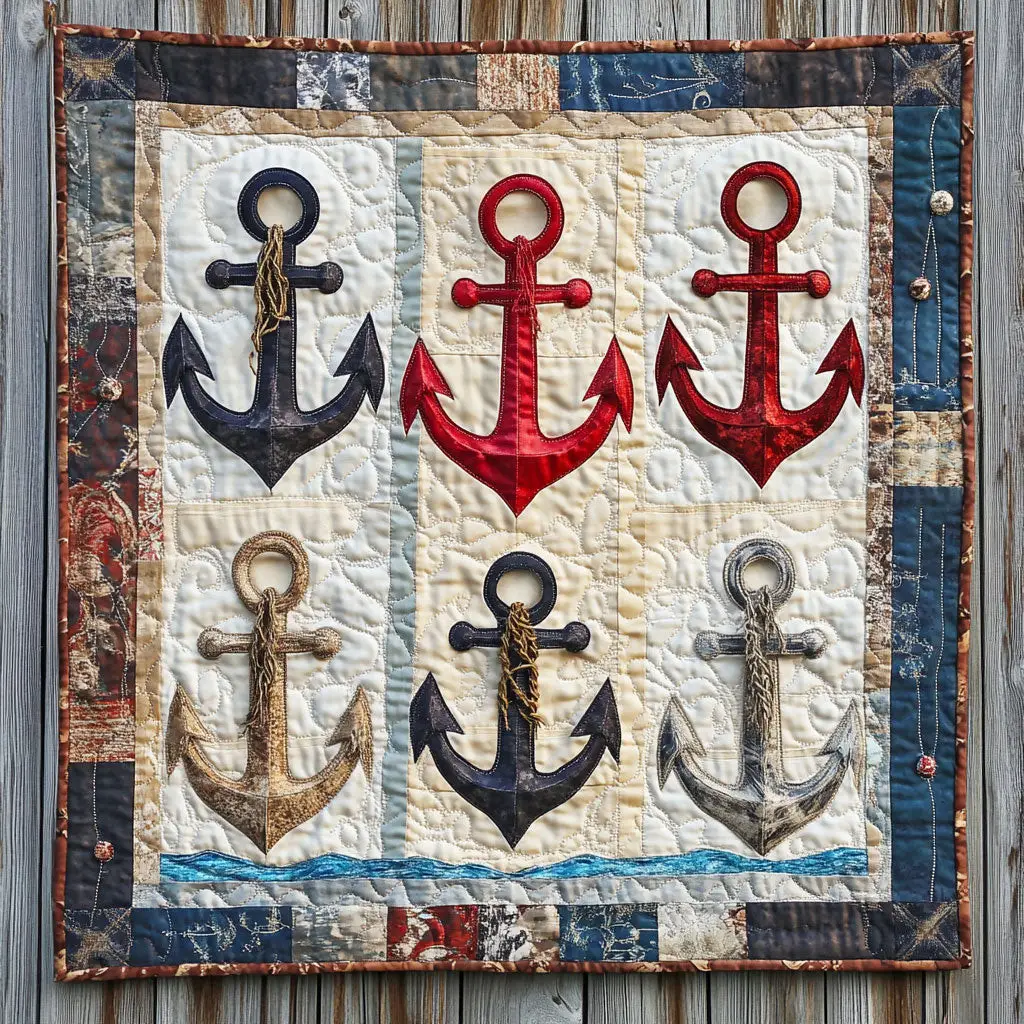Anchor Of Destiny Quilt Blanket Nautical Navy Veteran Themed Gifts For Patriots