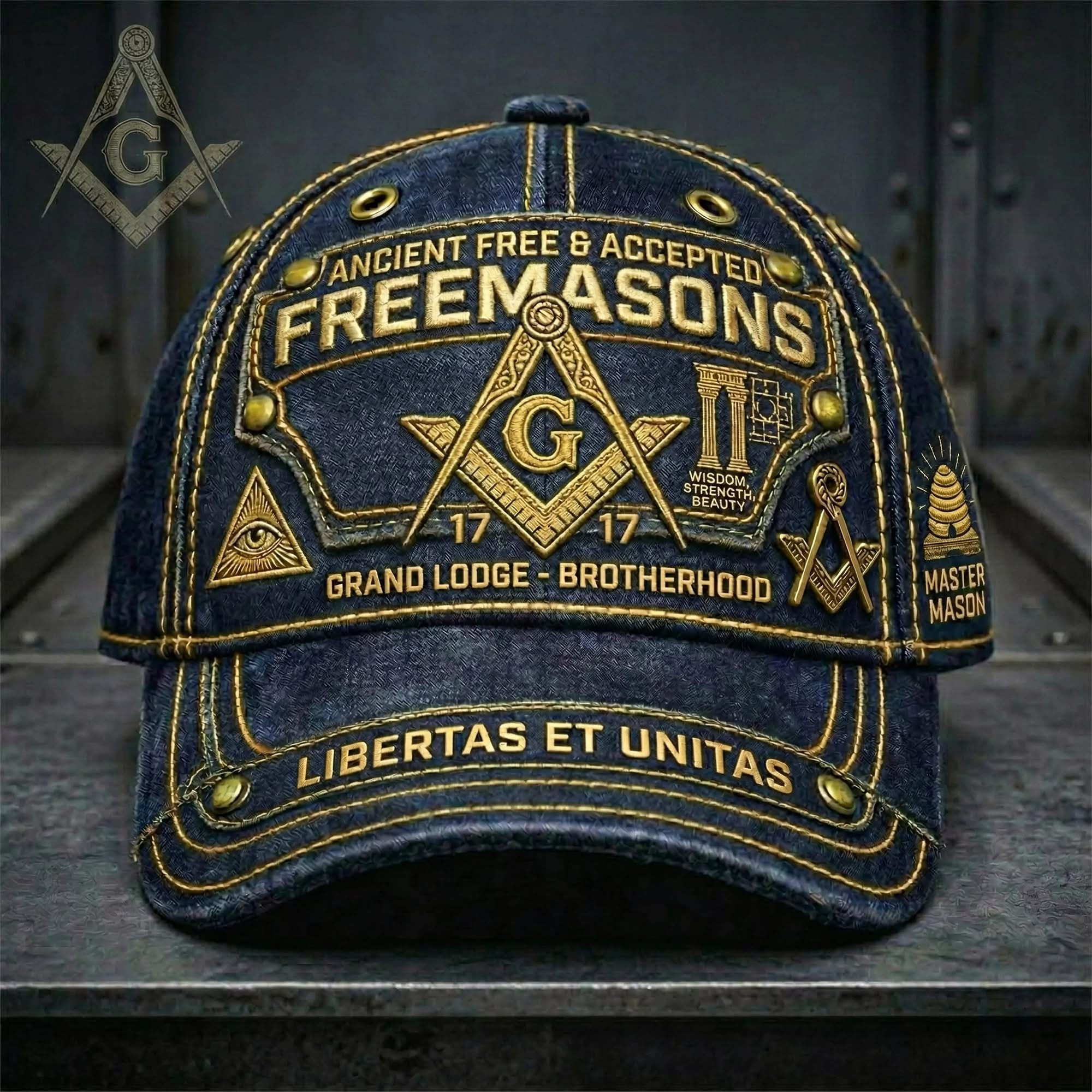 Ancient Free And Accepted Freemasons Hat Grand Lodge Brotherhood Cap Master Mason Merch