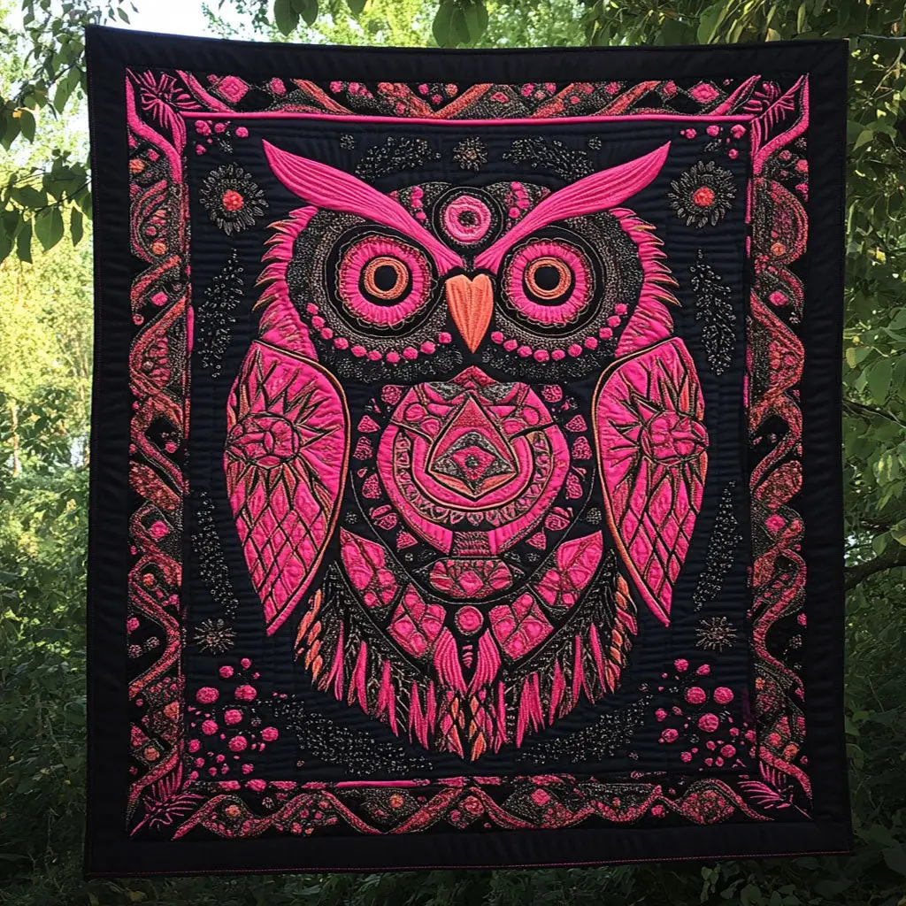Ancient Owl Quilt Blanket Native American Themed Gifts For Owl Lovers Ancient Owl Quilt Blanket Native American Themed Gifts For Owl Lovers - Image 1