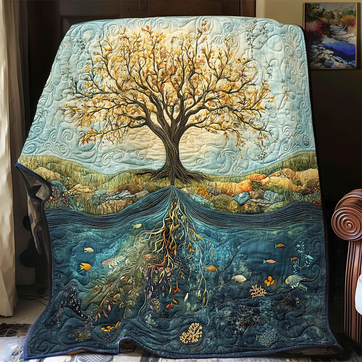 Ancient Tree Of Life Quilt Blanket Tree Of Life Christmas Gifts Ancient Tree Of Life Quilt Blanket Tree Of Life Christmas Gifts - Image 1