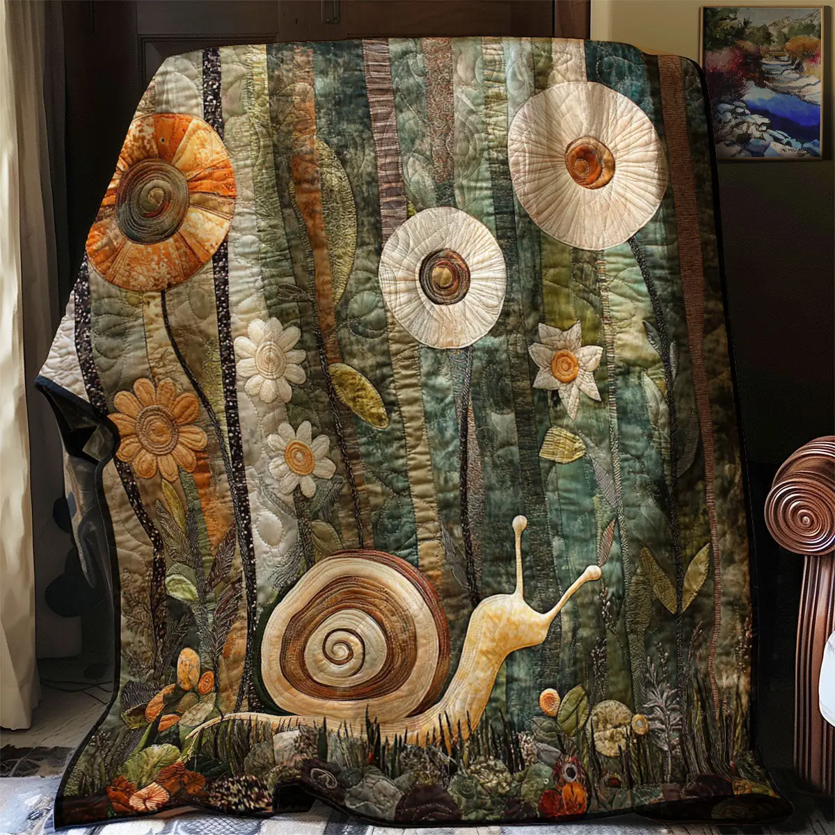 Ancient Whale Dreaming Quilt Blanket Woodland Nature Cozy Rustic Gifts For Her