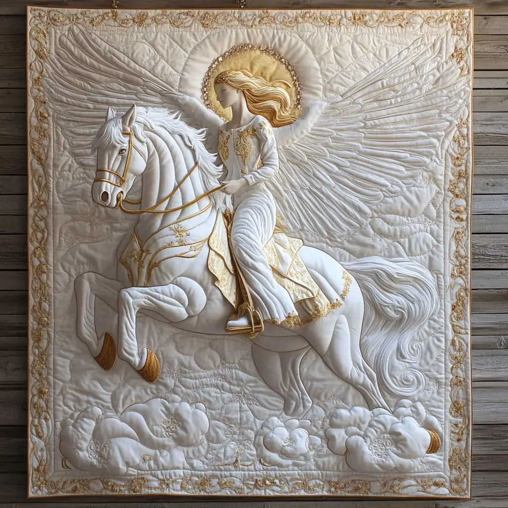 Angel Flapping Wings Quilt Blanket Spiritual Themed Gifts For Horse Lovers Angel Flapping Wings Quilt Blanket Spiritual Themed Gifts For Horse Lovers - Image 1