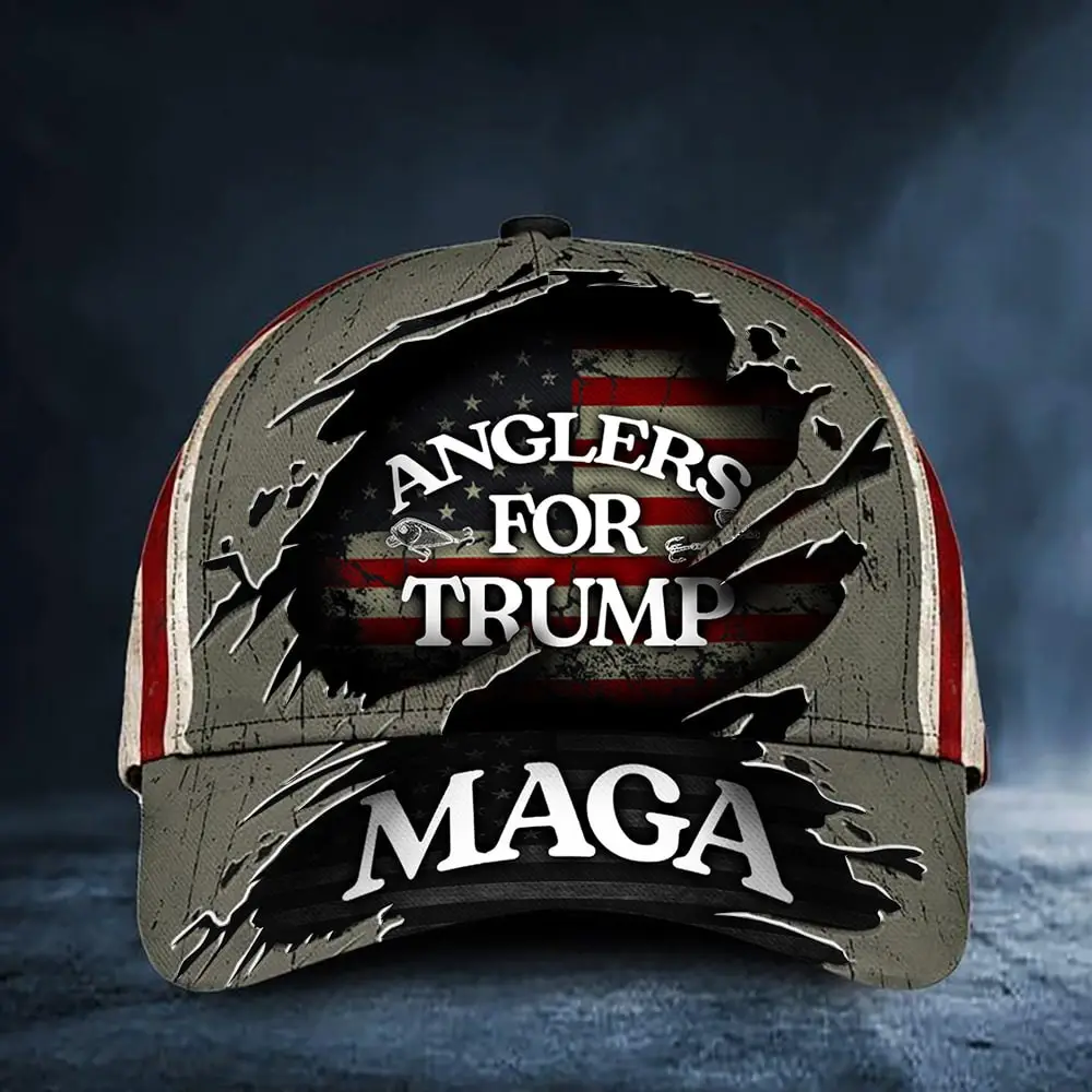 Anglers For Trump Hat MAGA Hat Trump For President Merch Best Gift For A Fisherman