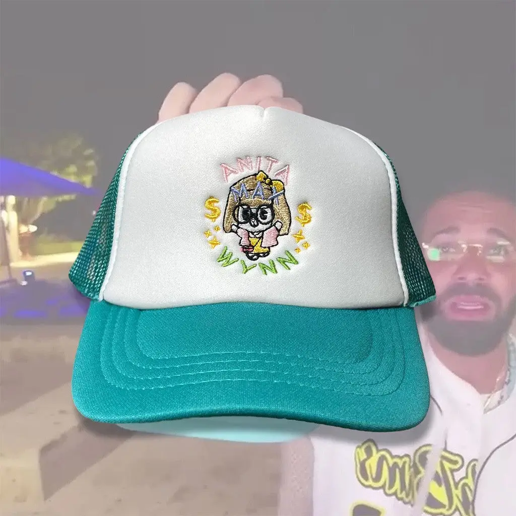 Anita Max Wynn Hat Drake Merch Cute Embroidered Trucker Hat Gifts For Girlfriend -WearandDecor Anita Max Wynn Hat Drake Merch Cute Embroidered Trucker Hat Gifts For Girlfriend -WearandDecor - Image 1