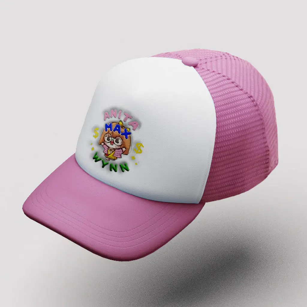 Anita Max Wynn Hat Drake Merch Embroidered White And Pink Trucker Hat Gifts For Besties -WearandDecor
