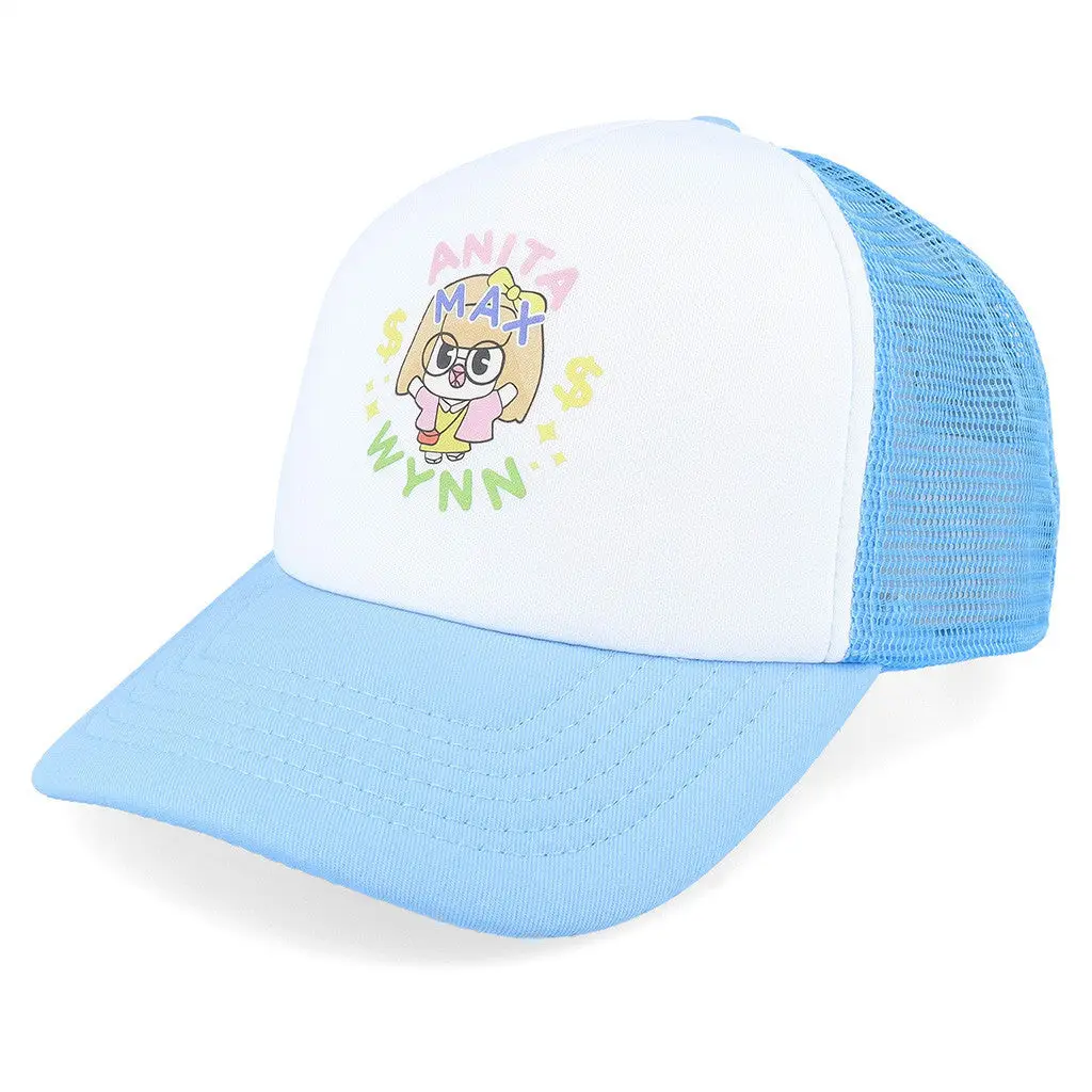 Anita Max Wynn Hat Drake Merch Light Blue And White Trucker Hat Gifts For Sister -WearandDecor Anita Max Wynn Hat Drake Merch Light Blue And White Trucker Hat Gifts For Sister -WearandDecor - Image 1