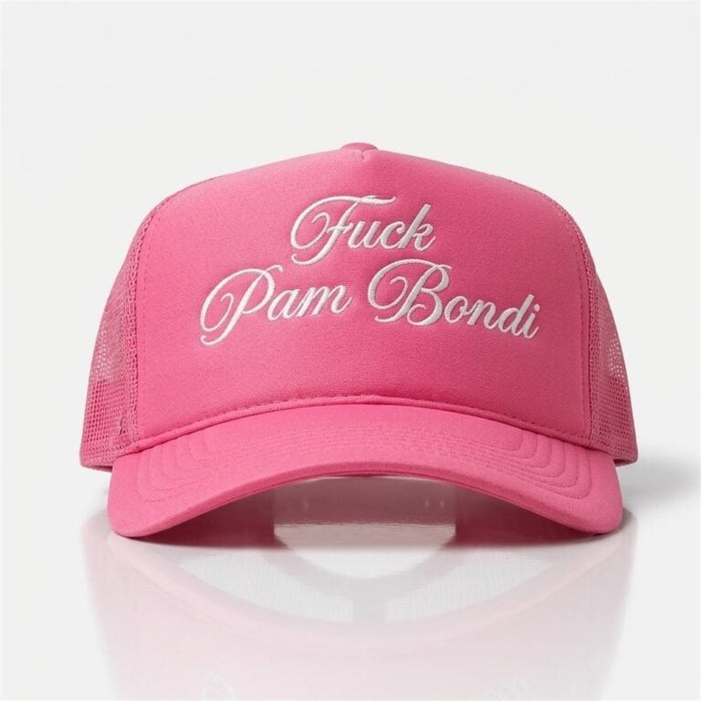 Anti Pam Bondi Pink Trucker Hat Political Statement Baseball Cap Gift for Political Activist