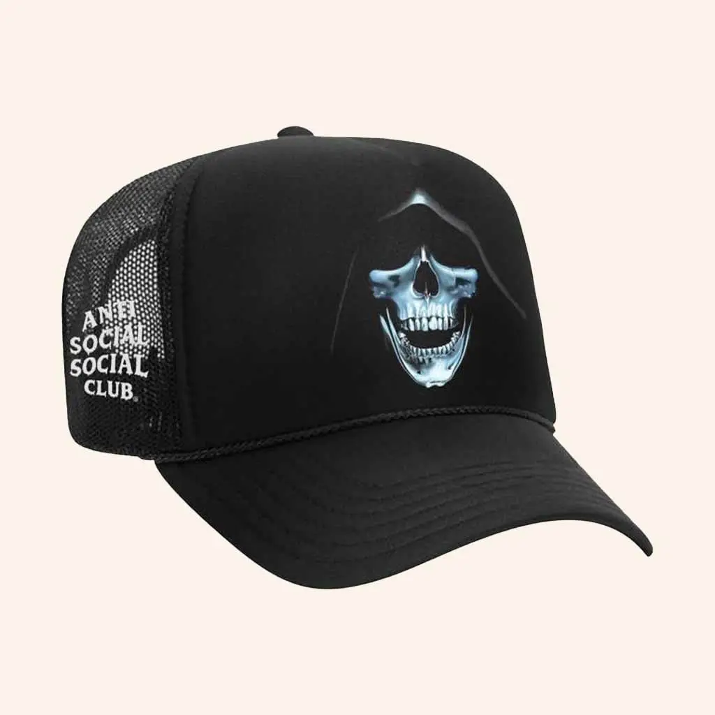Anti Social Social Club Merch ASSC Reaper Trucker Hat Halloween Gift For Brother -WearandDecor Anti Social Social Club Merch ASSC Reaper Trucker Hat Halloween Gift For Brother -WearandDecor - Image 1