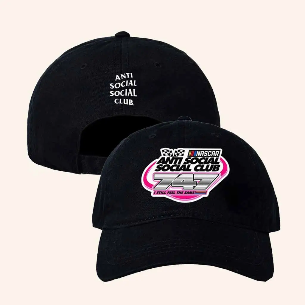 Anti Social Social Club Merch ASSC X Nascar 747 Hat Gift Ideas For Husband -WearandDecor