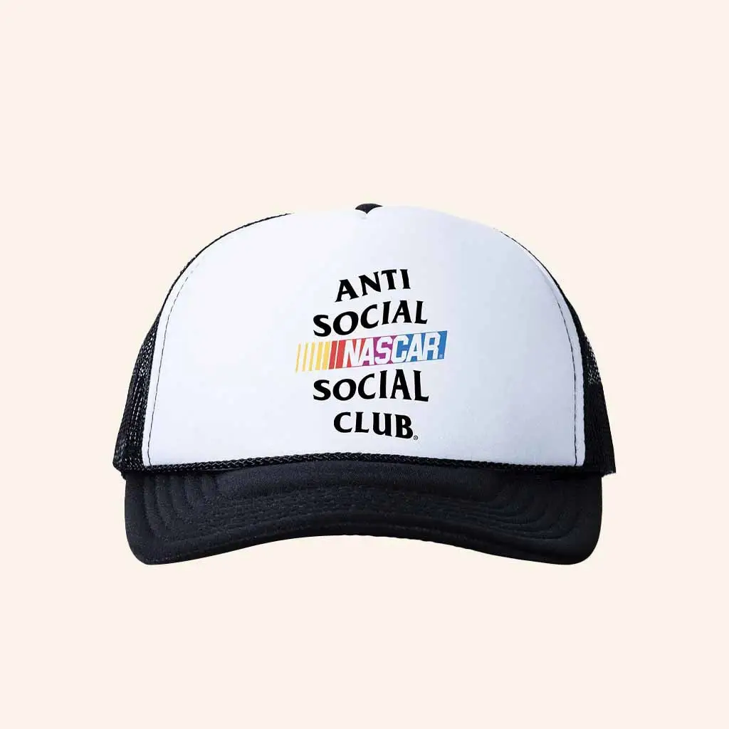 Anti Social Social Club Merch ASSC X Nascar Trucker Hat Gifts For Nascar Fan -WearandDecor