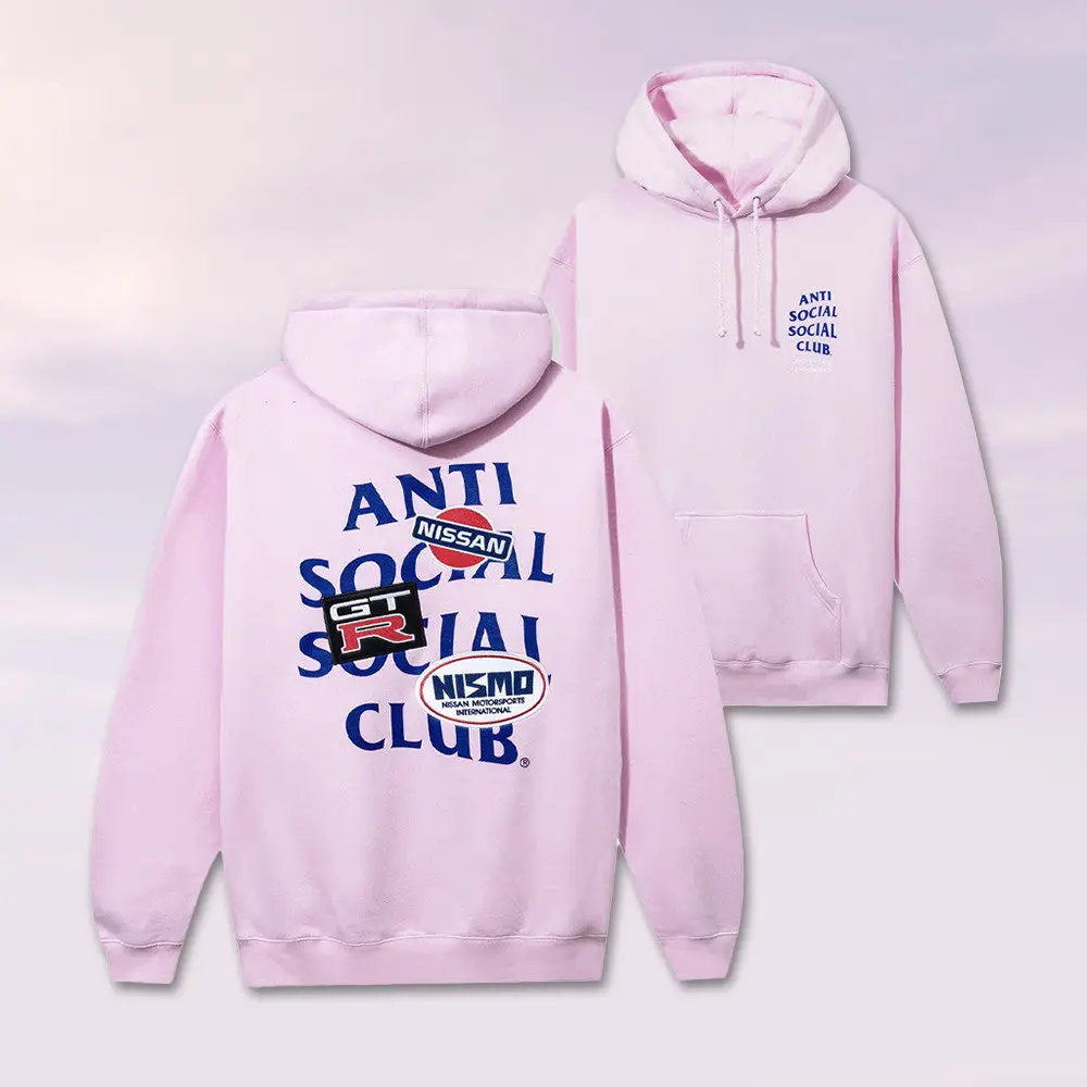 Anti Social Social Club Merch ASSC X Nissan Hoodie Pink Christmas Gifts For Daughter