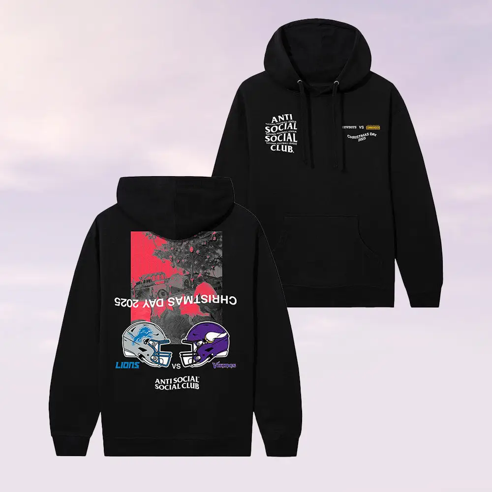 Anti Social Social Club Merch Hoodie Detroit Football X Minnesota Football Clothing