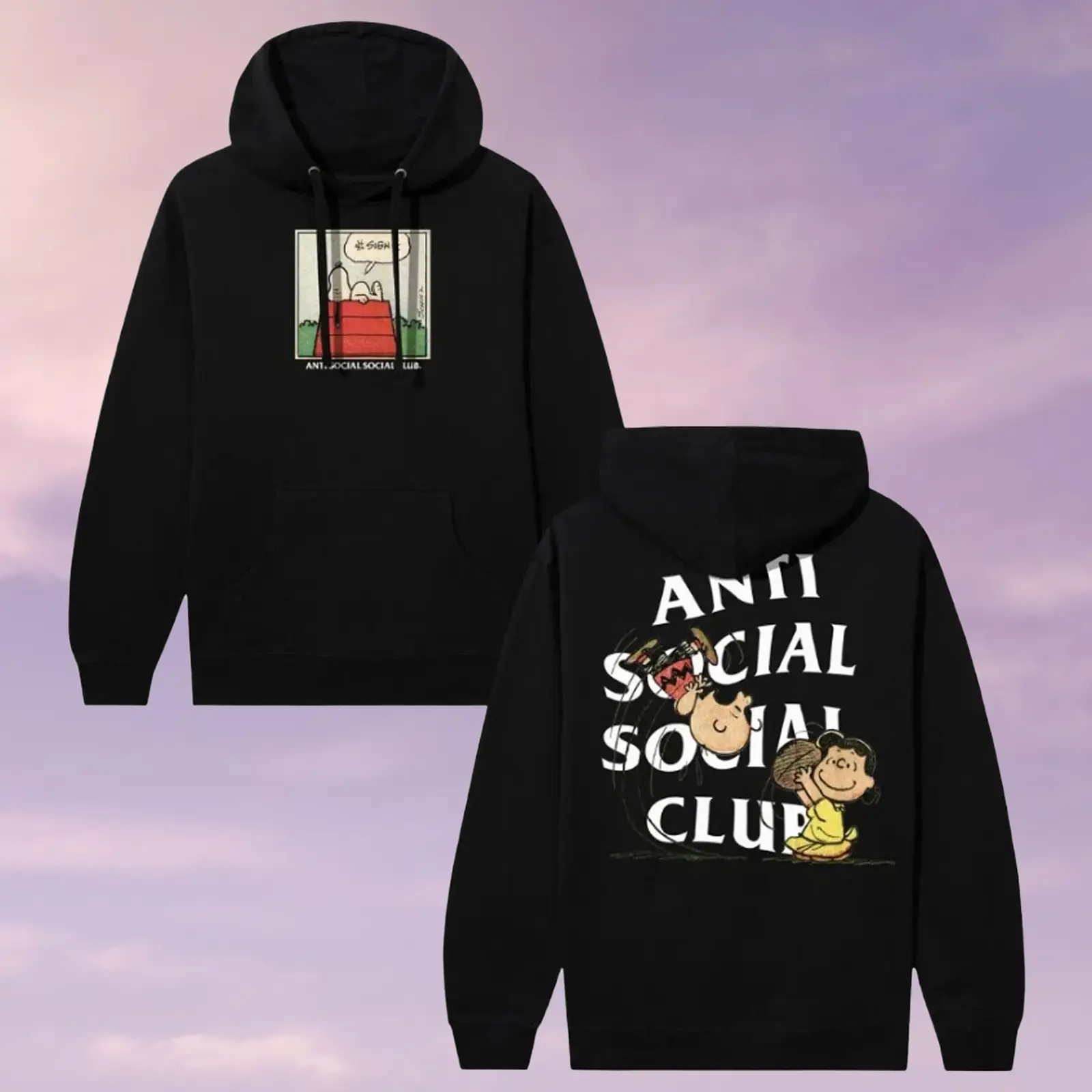 Anti Social Social Club x Peanuts Sigh Hoodie Best Present For Friends