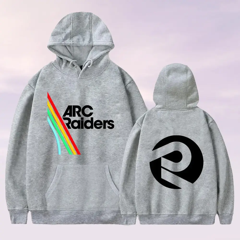 ARC Raiders Merch ARC Raiders Gray Logo Hoodie Modern Streetwear Christmas Gifts For Guys