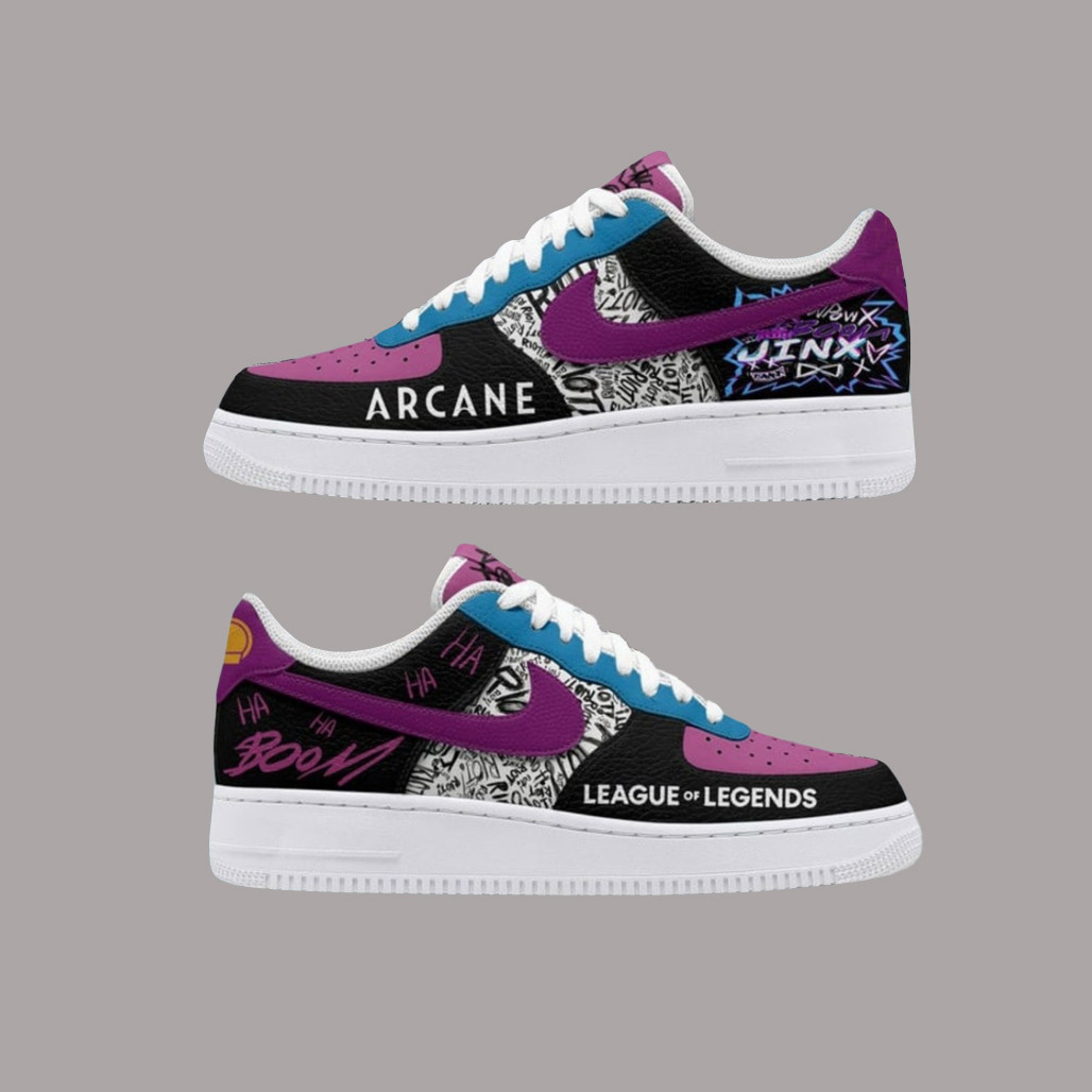 Arcane Jinx League Of Legends Game Air Force 1 Sneakers Shoes