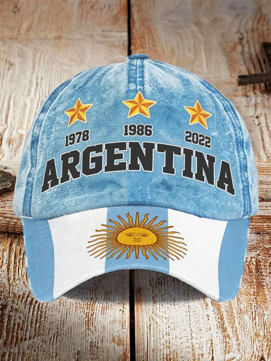 Argentina 2026 World Cup Hat Three Stars Football Legends Cap FIFA Merch Gifts For Fans