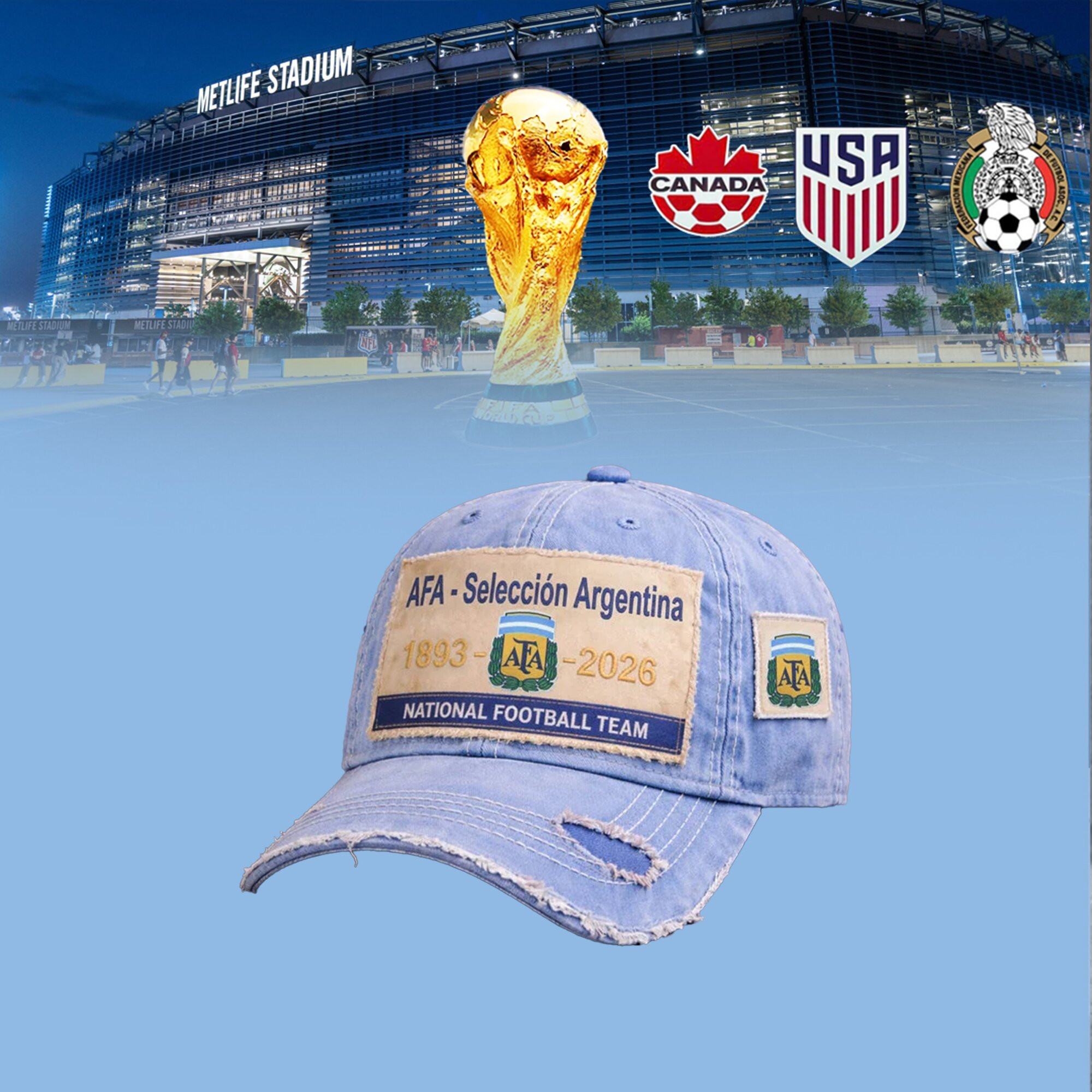 Argentina FIFA World Cup 2026 Dad Hat National Football Team Ball Cap Gift For Him