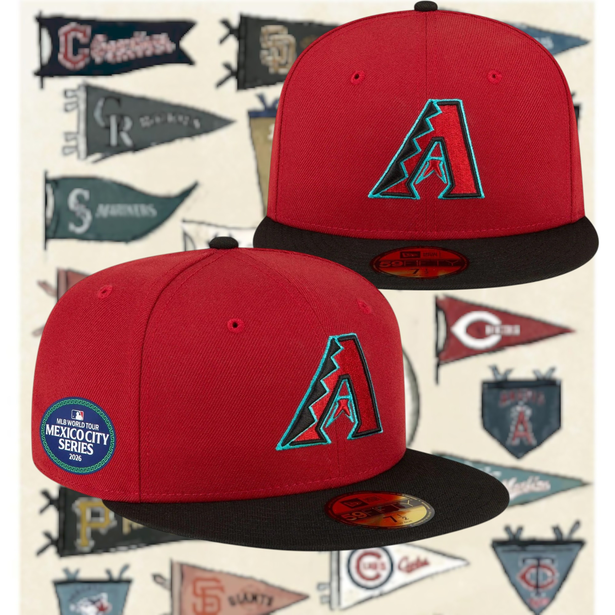 Arizona Diamondbacks 2026 MLB World Tour Mexico City Series Snapback Hat Gift For Fans