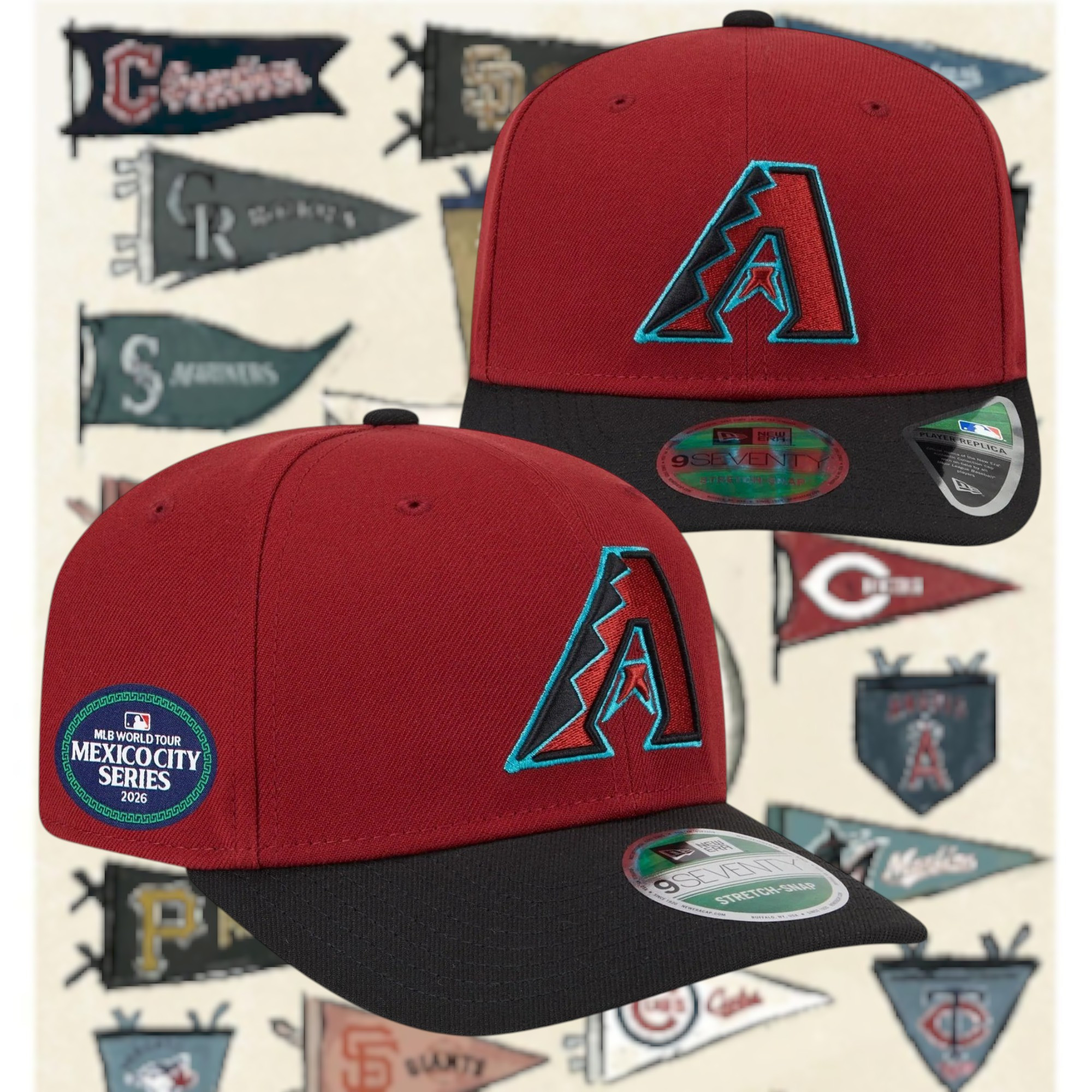 Arizona Diamondbacks 2026 MLB World Tour Mexico City Series Snapback Hat Sports Fans Gift