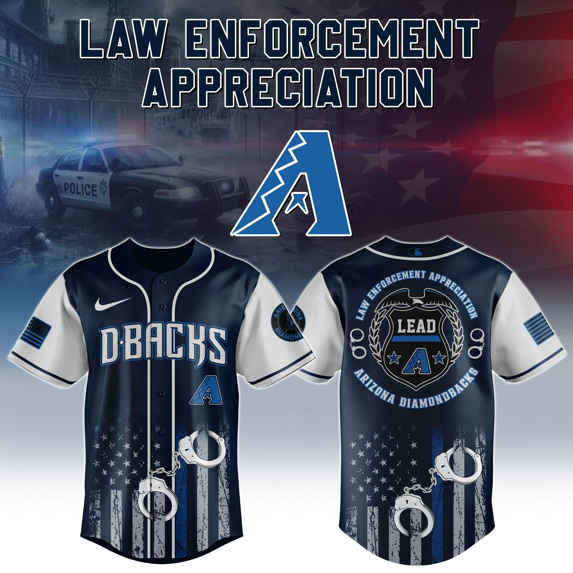 Arizona Diamondbacks x Law Enforcement Appreciation Day Jersey Gifts For Baseball Fans