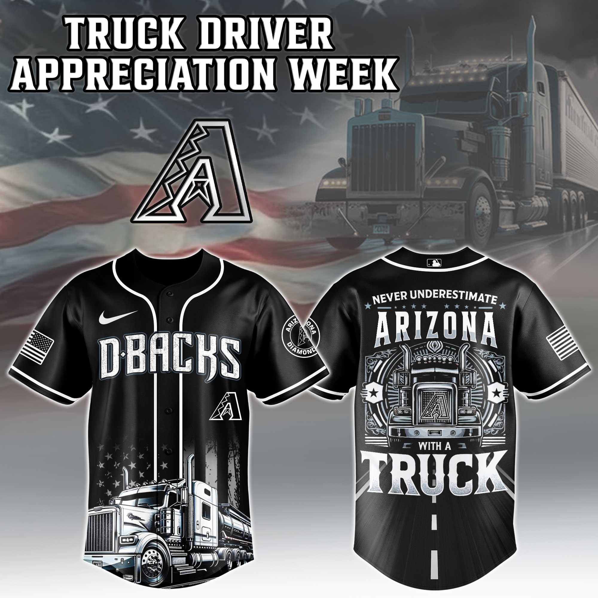 Arizona Diamondbacks X Nation Truck Driver Appreciation Week Jersey Cool Baseball Gifts