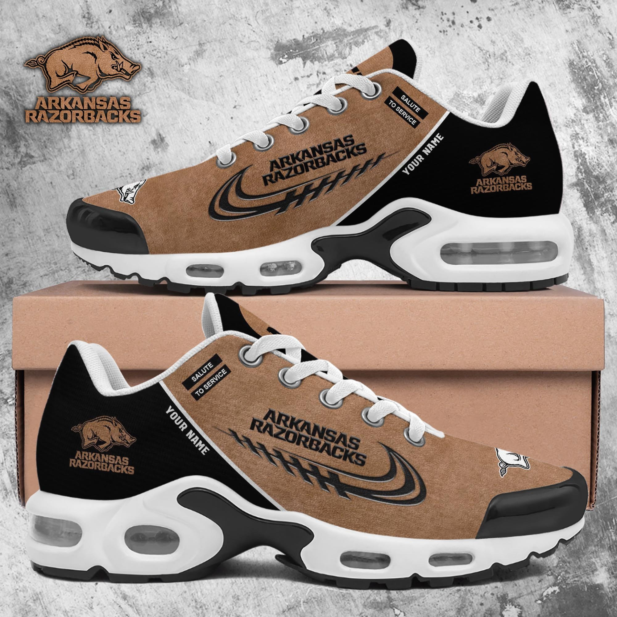 Arkansas Razorbacks Shoes 2025 Version Custom Name, Shoes For Football Fans, Fan Gifts Ph637
