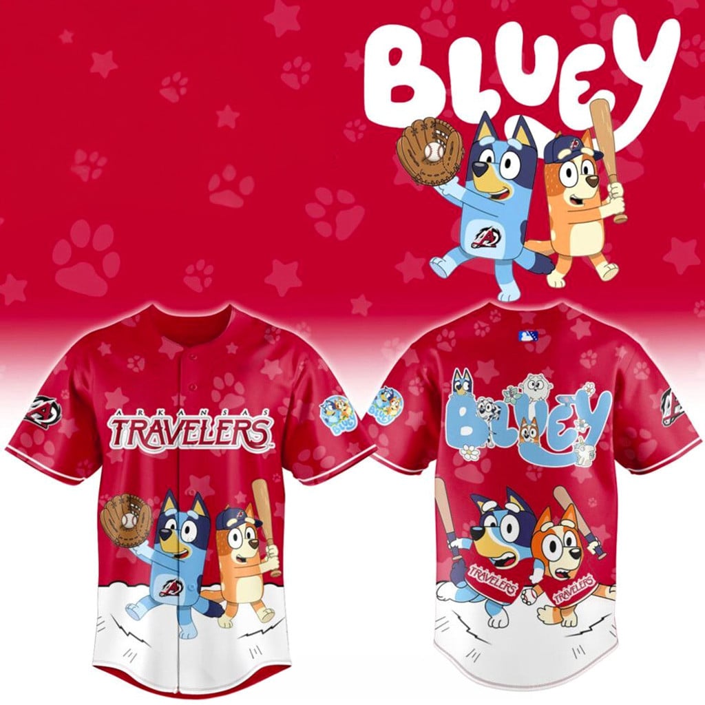 Arkansas Travelers Bluey Night Jersey 2026 Arkansas Travelers Merch Gifts For Baseball Lovers