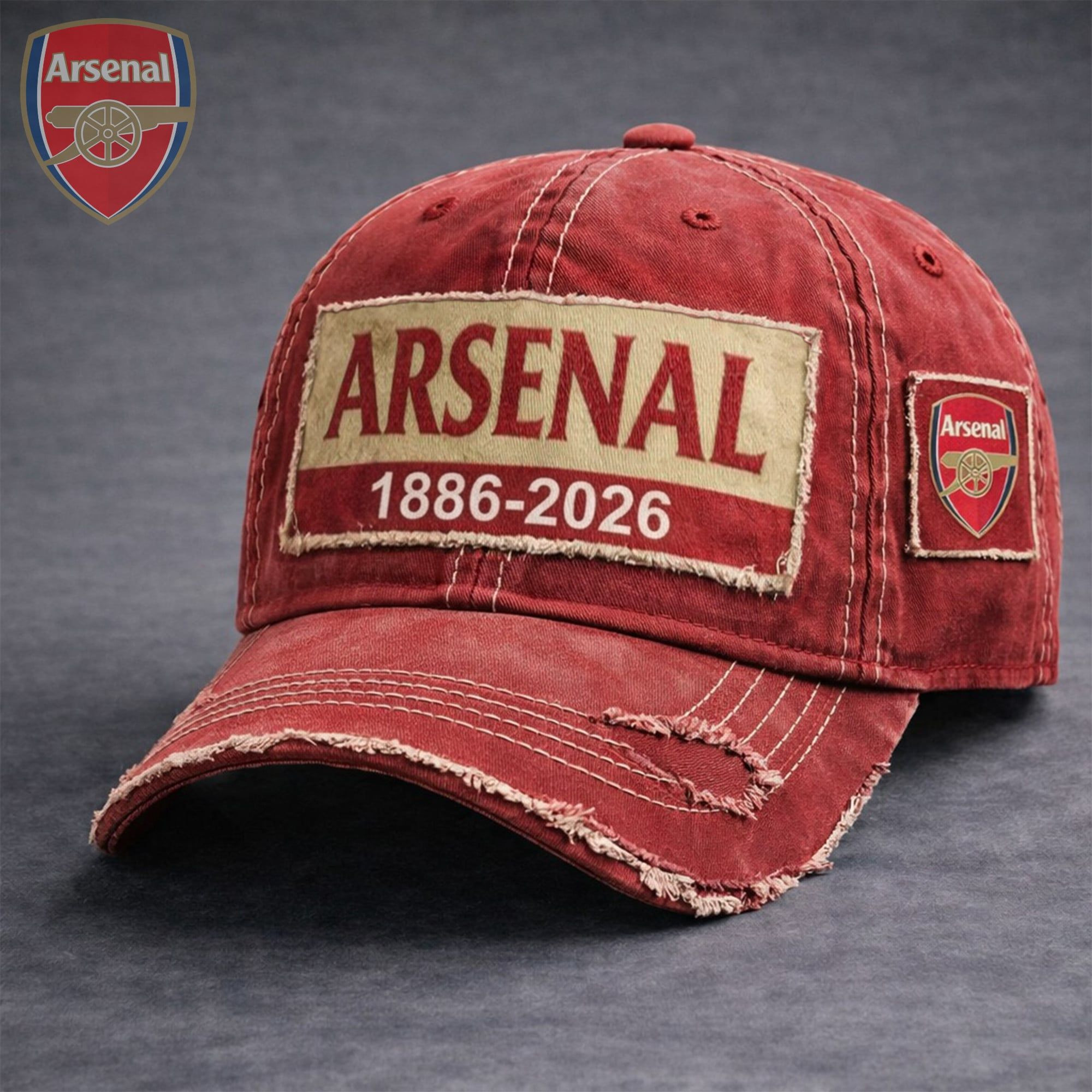 Arsenal 1886-2026 Anniversary Dad Hat 140th Anniversary Arsenal Club Ball Cap Football Fan Gift